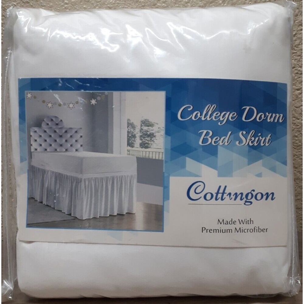 New Cottingon Twin XL 46" Drop College Dorm Microfiber Bed Skirt Made In India